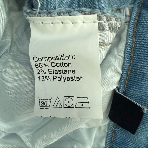 SHEIN High Rise Blue Distressed Jeans Sewn Cuffs - Picture 5 of 6